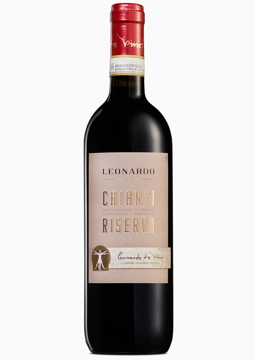 Bottiglia di Chianti Riserva, collezione Leonardo da Vinci
