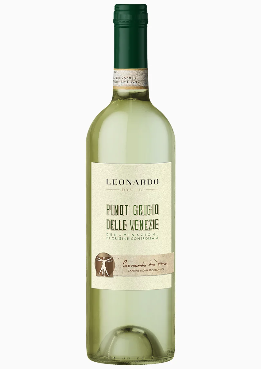 Bottiglia di Pinot Grigio delle Venezie, collezione Leonardo da Vinci